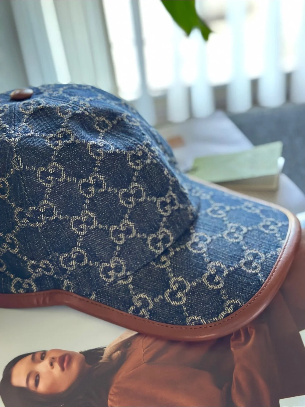 NEW Gucci GG Monogrammed Denim Baseball Cap